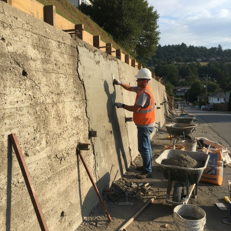 Local Retaining Wall Pouring pros at work