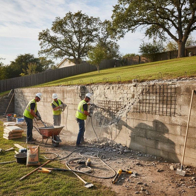 Retaining Wall Pouring